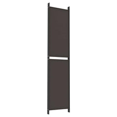 vidaXL 5-Panel Room Divider Brown 250x220 cm Fabric 5