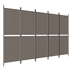 vidaXL 5-Panel Room Divider Anthracite 250x220 cm Fabric 2