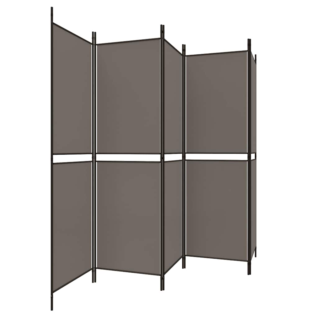vidaXL 5-Panel Room Divider Anthracite 250x220 cm Fabric 4