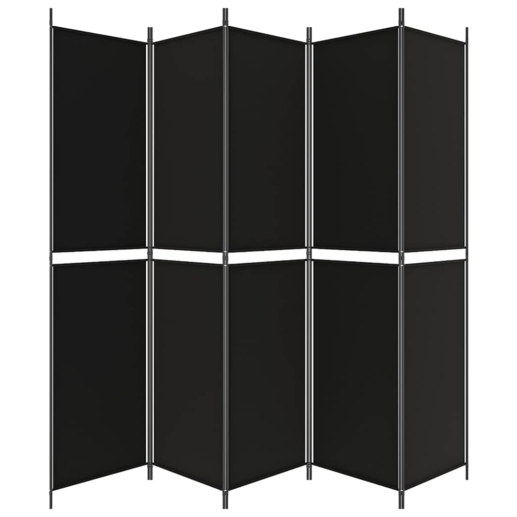 vidaXL 5-Panel Room Divider Black 250x220 cm Fabric 4