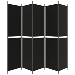 vidaXL 5-Panel Room Divider Black 250x220 cm Fabric 4