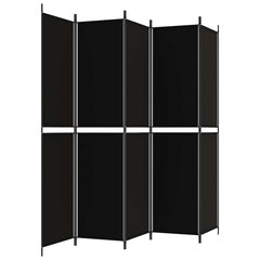 vidaXL 5-Panel Room Divider Black 250x220 cm Fabric 5