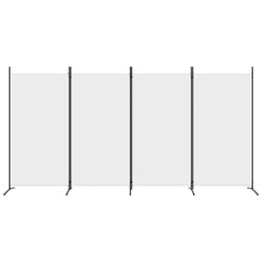 vidaXL 4-Panel Room Divider White 346x180 cm Fabric 3