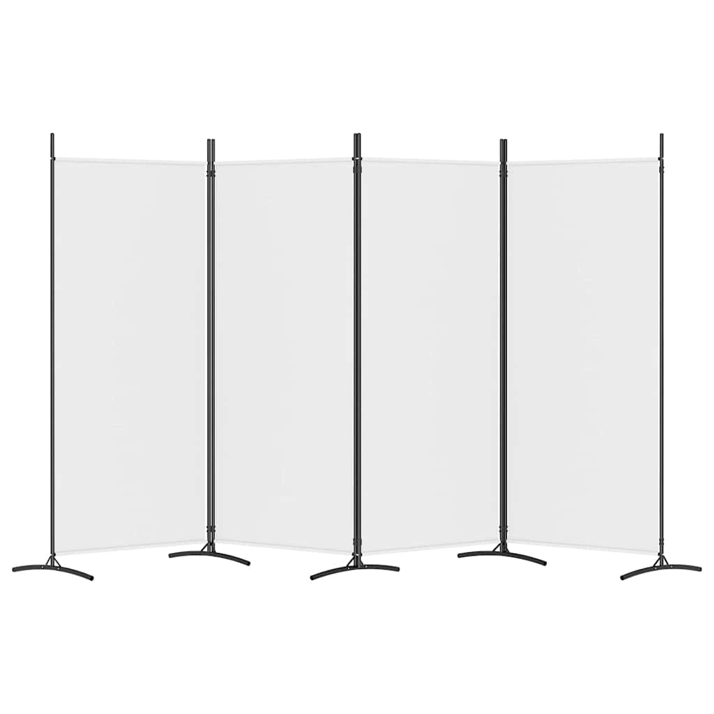 vidaXL 4-Panel Room Divider White 346x180 cm Fabric 4