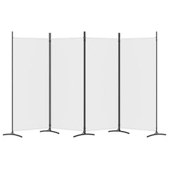 vidaXL 4-Panel Room Divider White 346x180 cm Fabric 4