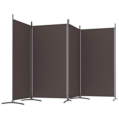 vidaXL 4-Panel Room Divider Brown 346x180 cm Fabric 4