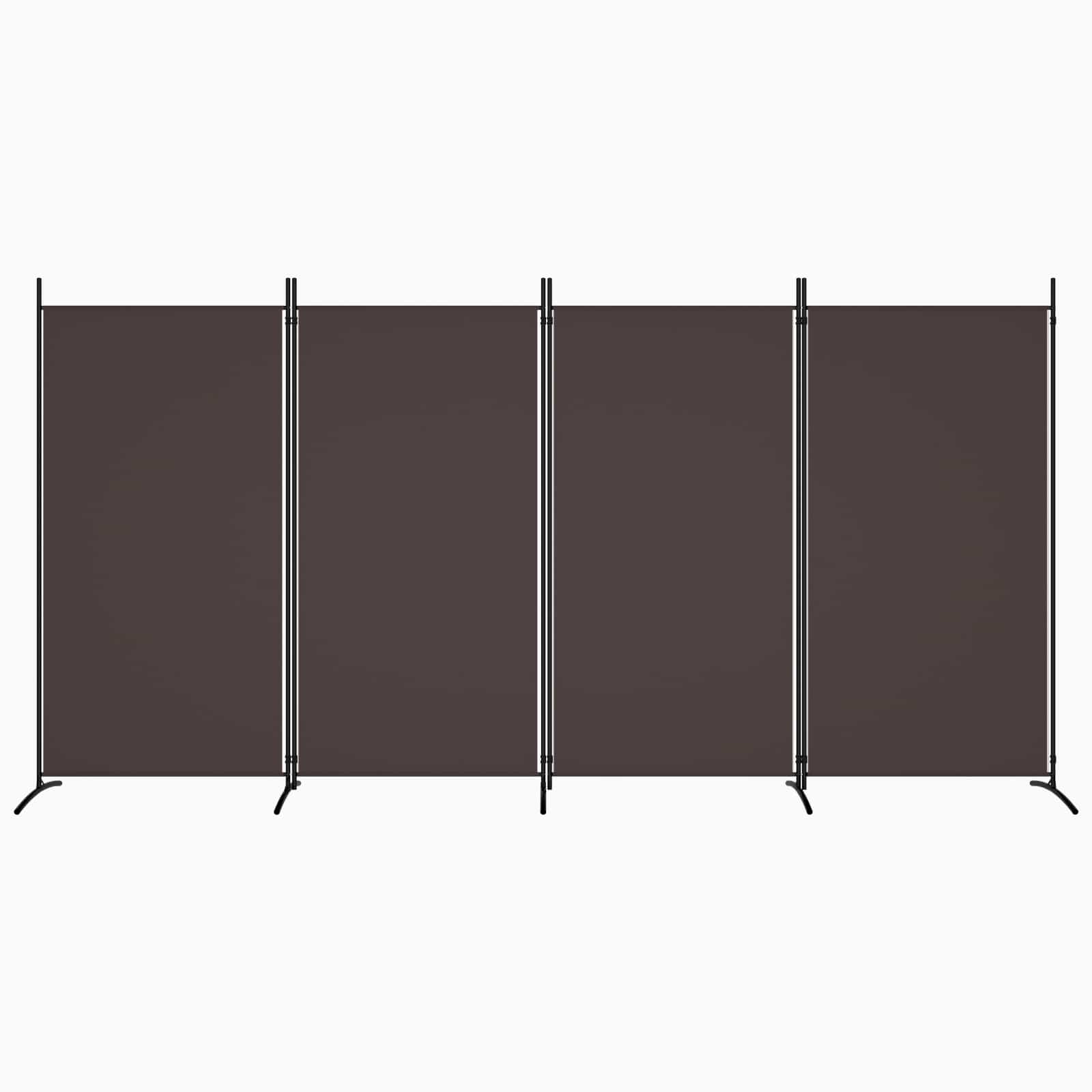 vidaXL 4-Panel Room Divider Brown 346x180 cm Fabric 6