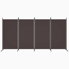 vidaXL 4-Panel Room Divider Brown 346x180 cm Fabric 6
