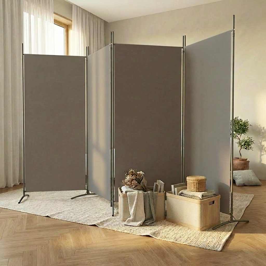 vidaXL 4-Panel Room Divider Anthracite 346x180 cm Fabric 1