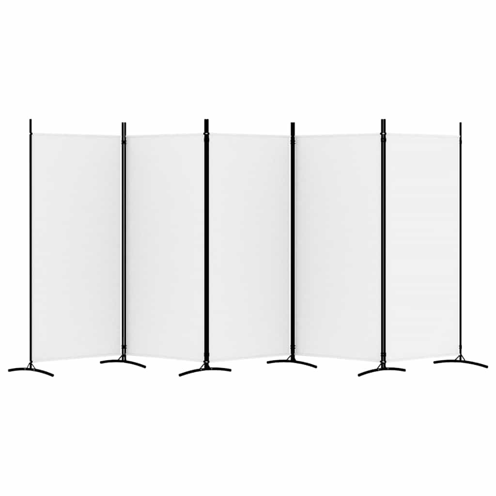 vidaXL 5-Panel Room Divider White 433x180 cm Fabric 4