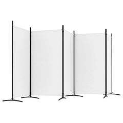 vidaXL 5-Panel Room Divider White 433x180 cm Fabric 5