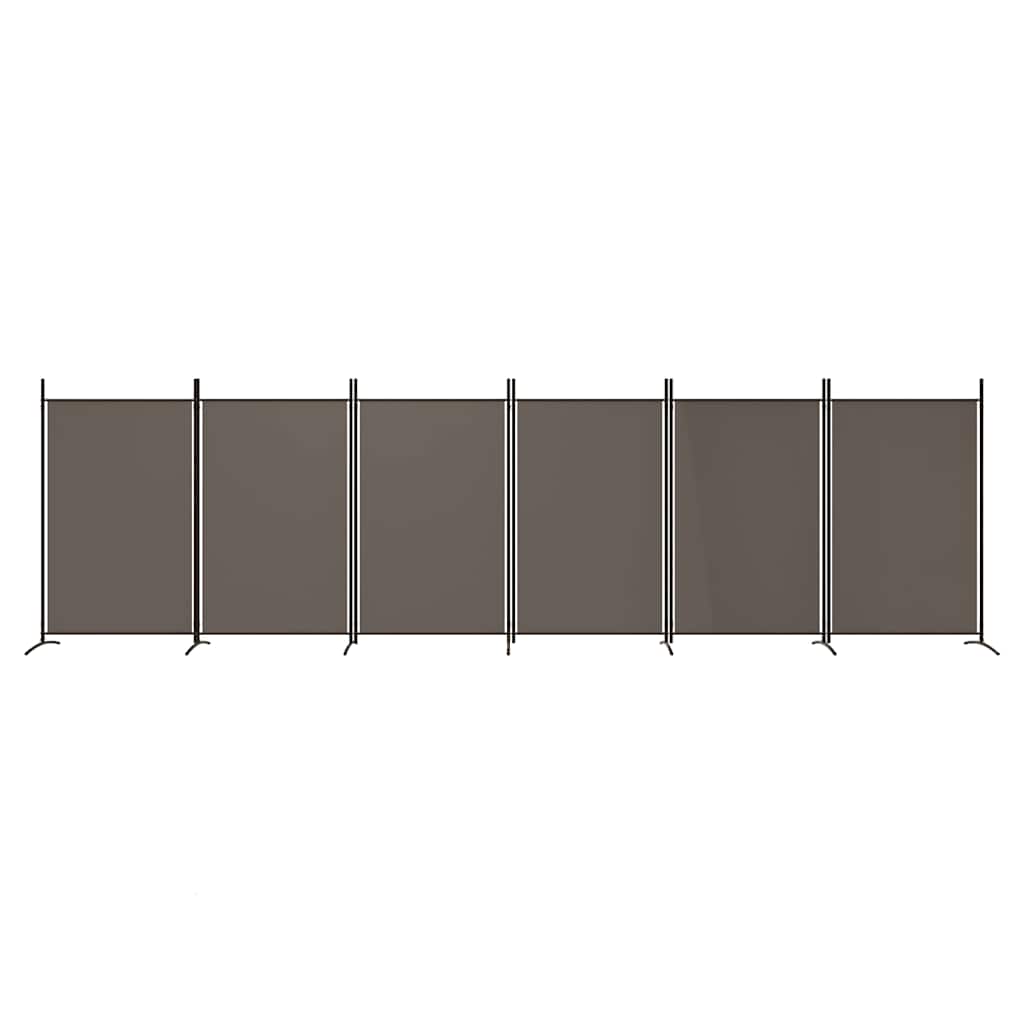 6-Panel Room Divider Fabric 520 x 180 cm Anthracite