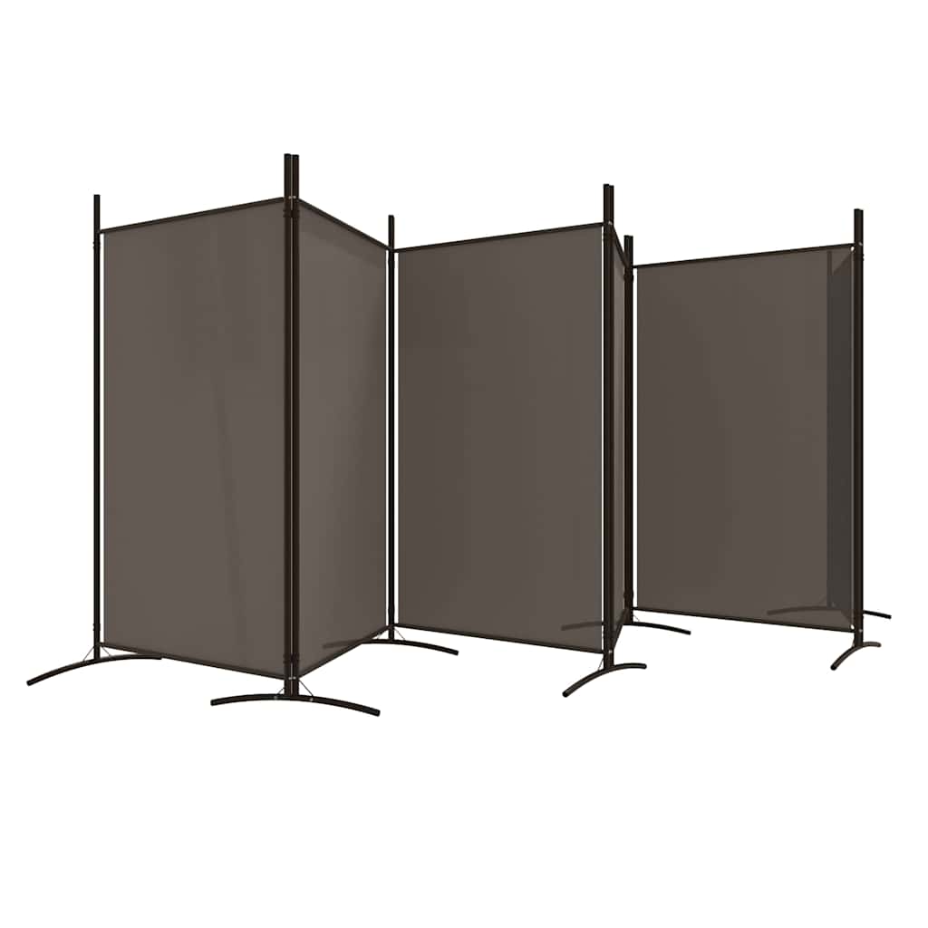 6-Panel Room Divider Fabric 520 x 180 cm Anthracite