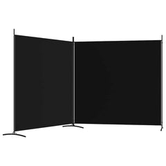 vidaXL 2-Panel Room Divider Black 348x180 cm Fabric 5