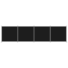 vidaXL 4-Panel Room Divider Black 698x180 cm Fabric 3