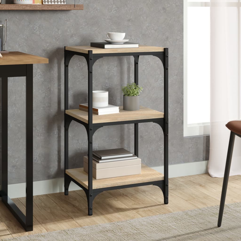 Book Cabinet 40x33x70.5 cm Engineered Wood and Steel Sonoma Oak 40 cm