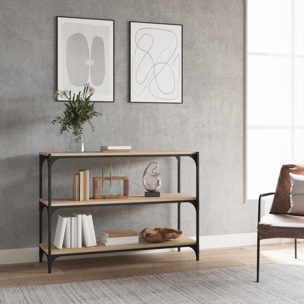 Book Cabinet 40x33x70.5 cm Engineered Wood and Steel Sonoma Oak 100 cm
