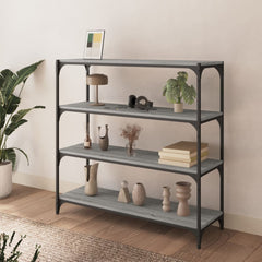 vidaXL Book Cabinet Grey Sonoma 100x33x100 cm Engineered Wood and Steel 3