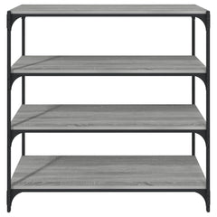 vidaXL Book Cabinet Grey Sonoma 100x33x100 cm Engineered Wood and Steel 5