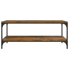 vidaXL Coffee Table Smoked Oak 100x50x40 cm Engineered Wood 4