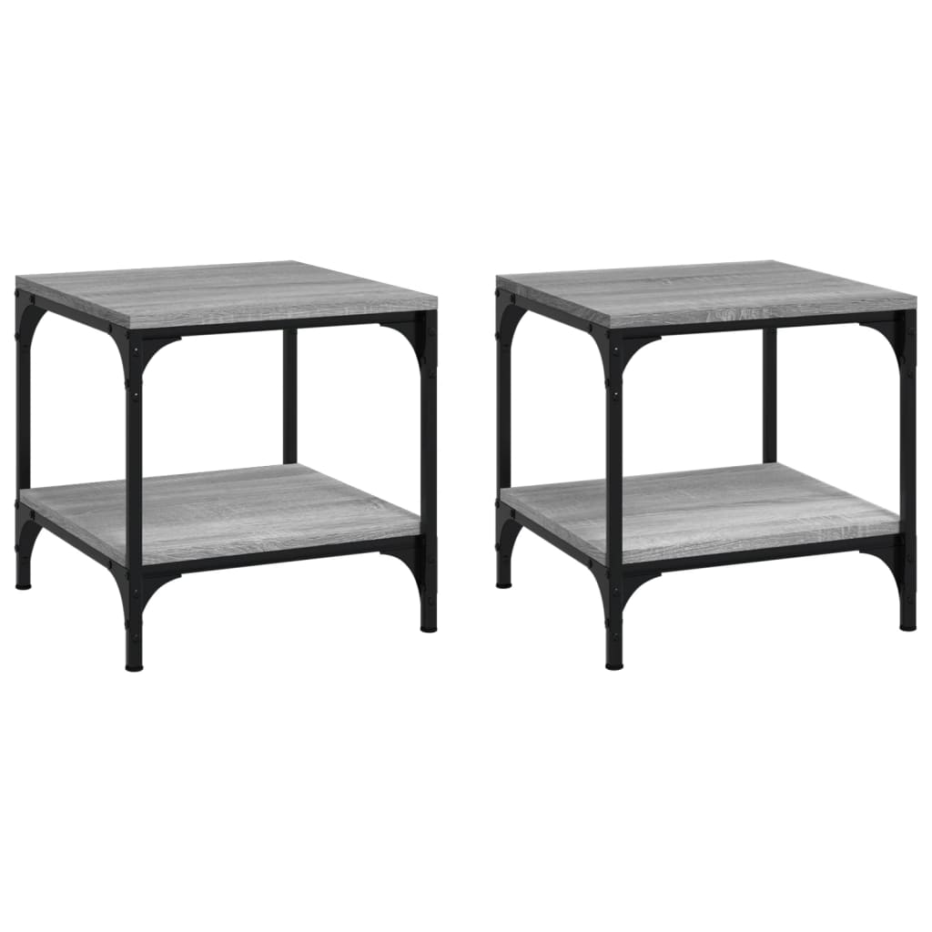 vidaXL Side Tables 2 pcs Grey Sonoma 40x40x40 cm Engineered Wood 2