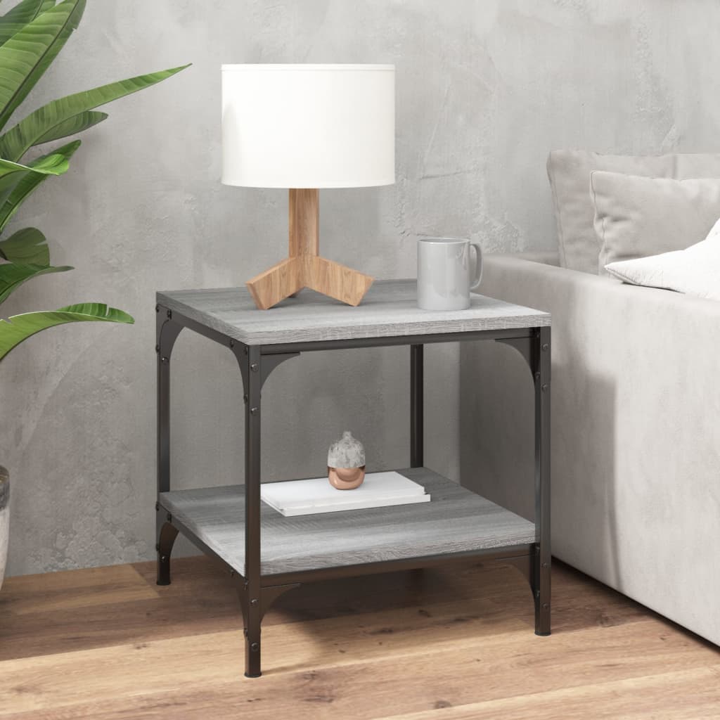 vidaXL Side Tables 2 pcs Grey Sonoma 40x40x40 cm Engineered Wood 3
