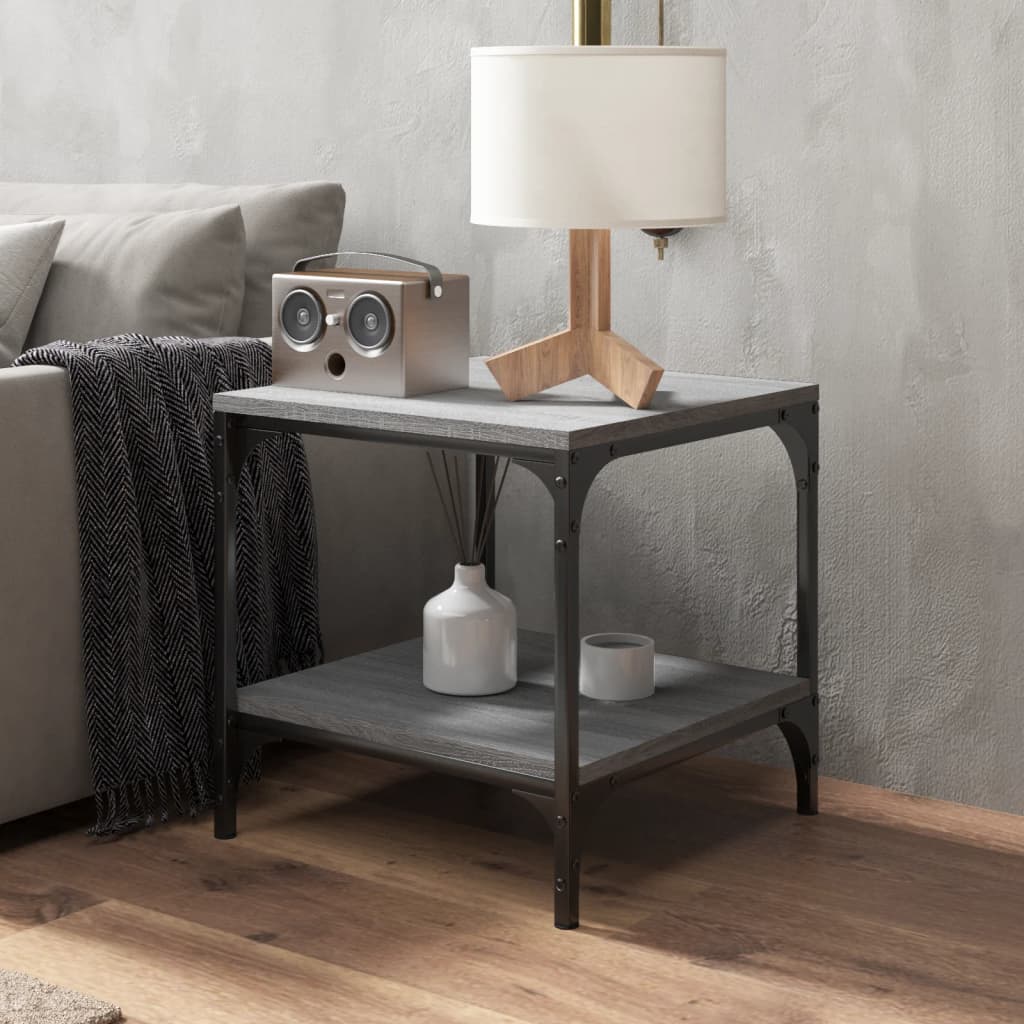 vidaXL Side Tables 2 pcs Grey Sonoma 40x40x40 cm Engineered Wood 4
