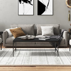 vidaXL Coffee Table Black 100x50x35 cm Engineered Wood 3