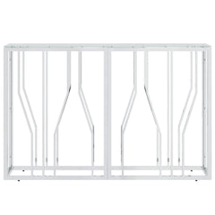 Console Table Stainless Steel and Solid Reclaimed Silver Glass