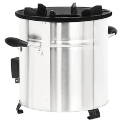 vidaXL Wood Stove with USB Fan Silver 35.5x26x28 cm Stainless Steel 6