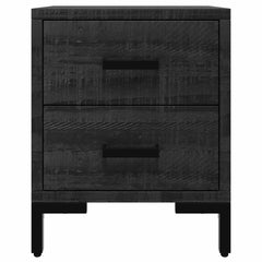 vidaXL Bedside Cabinet Black 36x30x45 cm Solid Pinewood 5