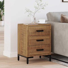 vidaXL Bedside Cabinet Brown 36x30x54 cm Solid Pinewood 3