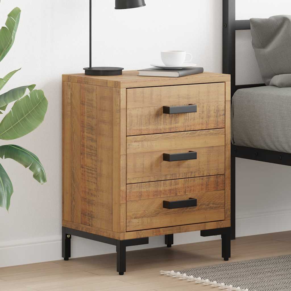 vidaXL Bedside Cabinet Brown 36x30x54 cm Solid Pinewood 1