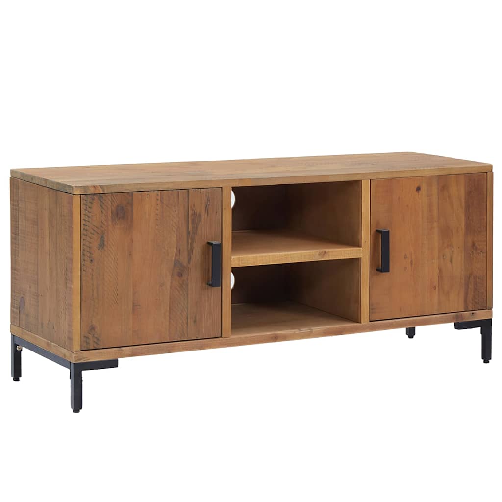 TV Cabinet Solid Pinewood Brown 110 cm 48 cm 35 cm