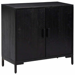 vidaXL Sideboard Black 75x35x70 cm Solid Pinewood 2