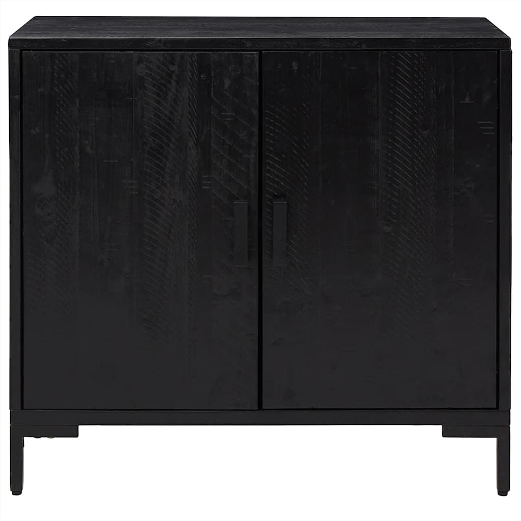 vidaXL Sideboard Black 75x35x70 cm Solid Pinewood 3