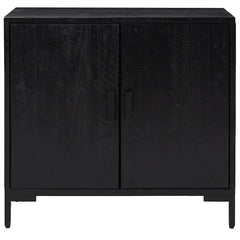 vidaXL Sideboard Black 75x35x70 cm Solid Pinewood 3