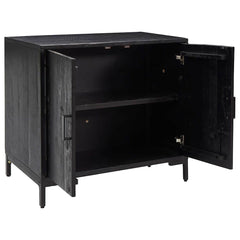 vidaXL Sideboard Black 75x35x70 cm Solid Pinewood 4