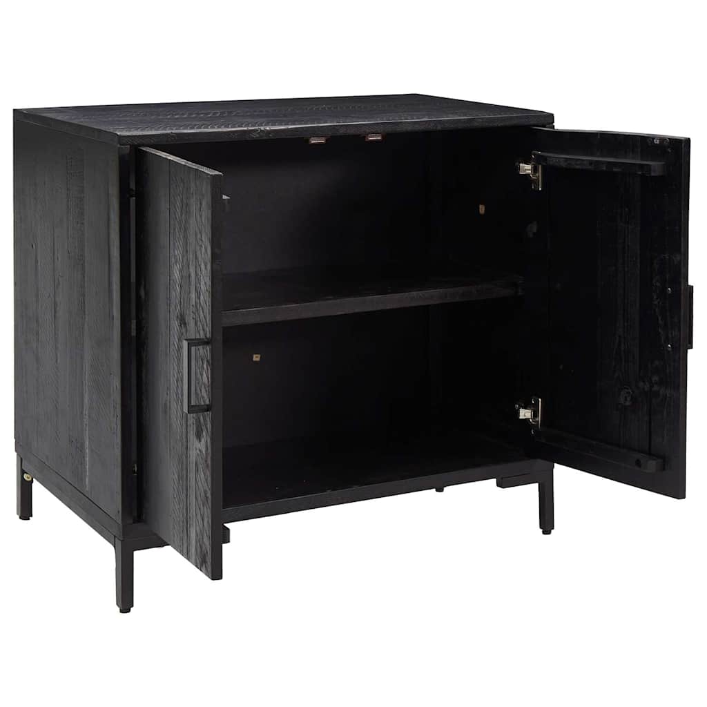 vidaXL Sideboard Black 75x35x70 cm Solid Pinewood 4