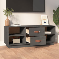 vidaXL TV Cabinet Grey 100x34x40 cm Solid Wood Pine 3