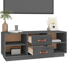 vidaXL TV Cabinet Grey 100x34x40 cm Solid Wood Pine 5