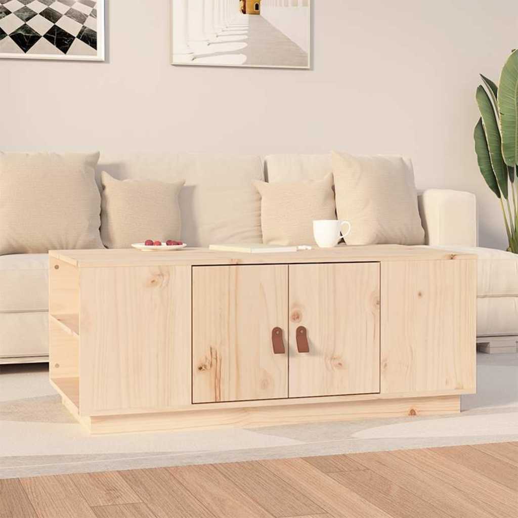 Coffee Table 100x50x41 cm Solid Wood Pine Natural