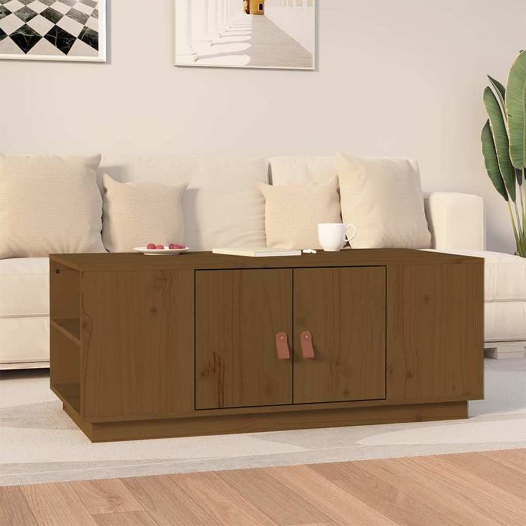 Coffee Table 100x50x41 cm Solid Wood Pine Honey brown