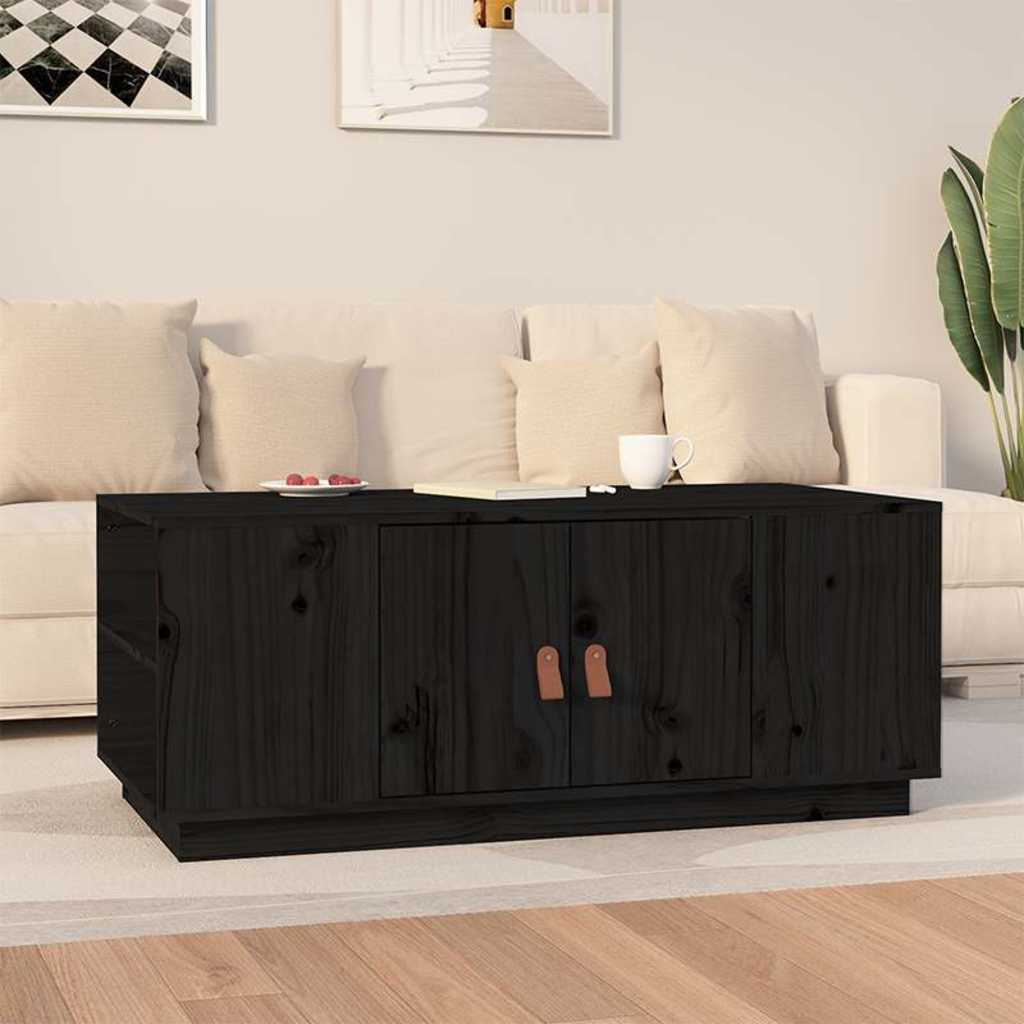 Coffee Table 100x50x41 cm Solid Wood Pine Black