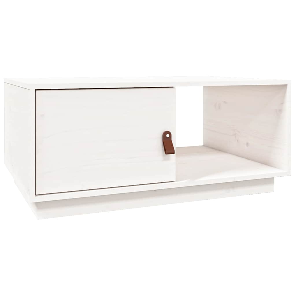 vidaXL Coffee Table White 80x50x35.5 cm Solid Wood Pine 2
