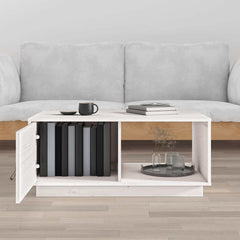 vidaXL Coffee Table White 80x50x35.5 cm Solid Wood Pine 3