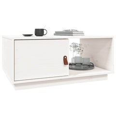 vidaXL Coffee Table White 80x50x35.5 cm Solid Wood Pine 4