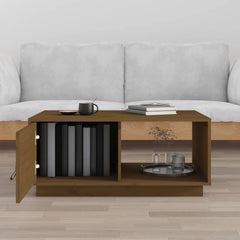 vidaXL Coffee Table Honey Brown 80x50x35.5 cm Solid Wood Pine 3