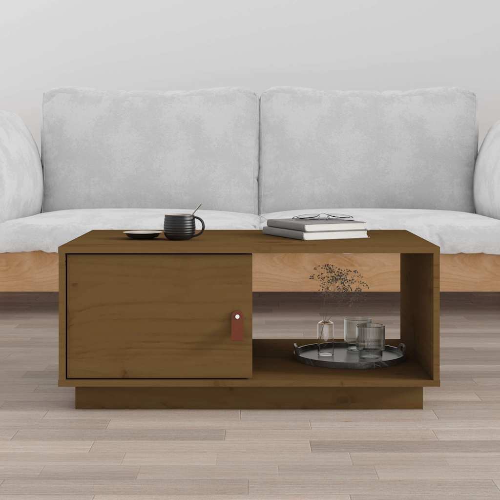 vidaXL Coffee Table Honey Brown 80x50x35.5 cm Solid Wood Pine 1