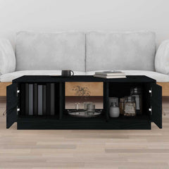 vidaXL Coffee Table Black 100x50x35 cm Solid Wood Pine 3